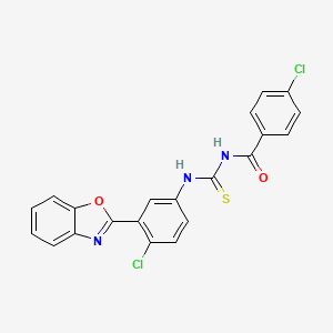 molecular formula C21H13Cl2N3O2S B5119937 N-({[3-(1,3-benzoxazol-2-yl)-4-chlorophenyl]amino}carbonothioyl)-4-chlorobenzamide 