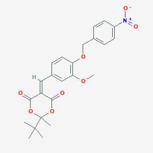 molecular formula C24H25NO8 B5119941 2-tert-butyl-5-{3-methoxy-4-[(4-nitrobenzyl)oxy]benzylidene}-2-methyl-1,3-dioxane-4,6-dione 