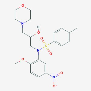 N-[2-hydroxy-3-(4-morpholinyl)propyl]-N-(2-methoxy-5-nitrophenyl)-4-methylbenzenesulfonamide
