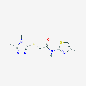 2-[(4,5-dimethyl-4H-1,2,4-triazol-3-yl)sulfanyl]-N-(4-methyl-1,3-thiazol-2-yl)acetamide