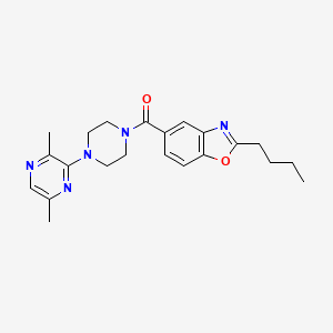 molecular formula C22H27N5O2 B5119953 2-butyl-5-{[4-(3,6-dimethyl-2-pyrazinyl)-1-piperazinyl]carbonyl}-1,3-benzoxazole 