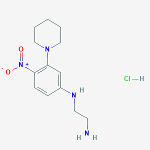 molecular formula C13H21ClN4O2 B5119955 N-[4-nitro-3-(1-piperidinyl)phenyl]-1,2-ethanediamine hydrochloride 