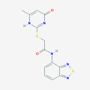 molecular formula C13H11N5O2S2 B511996 N-(2,1,3-benzothiadiazol-4-yl)-2-[(4-hydroxy-6-methylpyrimidin-2-yl)sulfanyl]acetamide CAS No. 948292-70-4