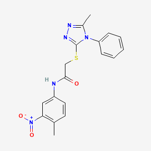 molecular formula C18H17N5O3S B5119972 N-(4-methyl-3-nitrophenyl)-2-[(5-methyl-4-phenyl-4H-1,2,4-triazol-3-yl)thio]acetamide 