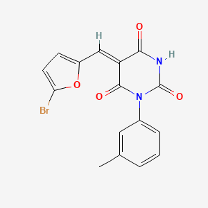 molecular formula C16H11BrN2O4 B5119988 5-[(5-bromo-2-furyl)methylene]-1-(3-methylphenyl)-2,4,6(1H,3H,5H)-pyrimidinetrione 