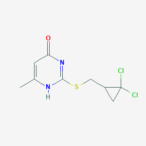 molecular formula C9H10Cl2N2OS B511999 2-{[(2,2-Dichlorocyclopropyl)methyl]sulfanyl}-6-methylpyrimidin-4-ol CAS No. 948245-56-5