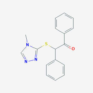 molecular formula C17H15N3OS B512002 2-[(4-methyl-4H-1,2,4-triazol-3-yl)sulfanyl]-1,2-diphenylethanone CAS No. 757207-14-0