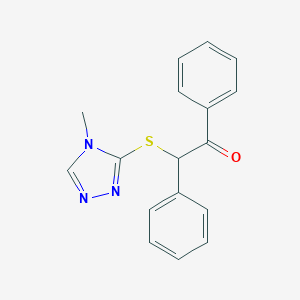 molecular formula C17H15N3OS B512002 2-[(4-methyl-4H-1,2,4-triazol-3-yl)sulfanyl]-1,2-diphenylethanone 