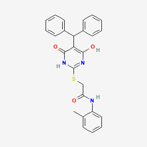 2-{[5-(diphenylmethyl)-4-hydroxy-6-oxo-1,6-dihydro-2-pyrimidinyl]thio}-N-(2-methylphenyl)acetamide