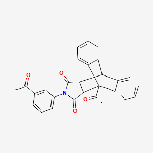 molecular formula C28H21NO4 B5120035 1-acetyl-17-(3-acetylphenyl)-17-azapentacyclo[6.6.5.0~2,7~.0~9,14~.0~15,19~]nonadeca-2,4,6,9,11,13-hexaene-16,18-dione 