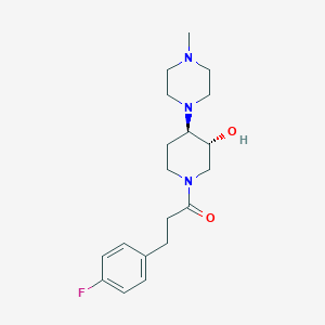(3R*,4R*)-1-[3-(4-fluorophenyl)propanoyl]-4-(4-methyl-1-piperazinyl)-3-piperidinol