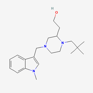 molecular formula C21H33N3O B5120048 2-{1-(2,2-dimethylpropyl)-4-[(1-methyl-1H-indol-3-yl)methyl]-2-piperazinyl}ethanol 