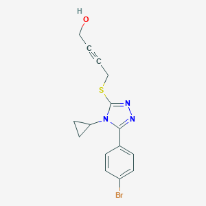 4-{[5-(4-bromophenyl)-4-cyclopropyl-4H-1,2,4-triazol-3-yl]sulfanyl}but-2-yn-1-ol