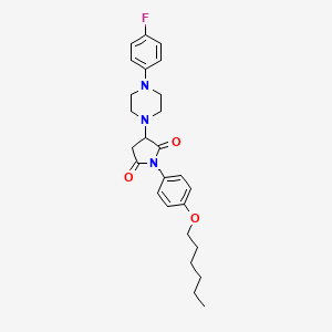 molecular formula C26H32FN3O3 B5120079 3-[4-(4-fluorophenyl)-1-piperazinyl]-1-[4-(hexyloxy)phenyl]-2,5-pyrrolidinedione 