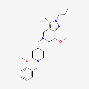 molecular formula C25H40N4O2 B5120084 2-methoxy-N-{[1-(2-methoxybenzyl)-4-piperidinyl]methyl}-N-[(5-methyl-1-propyl-1H-pyrazol-4-yl)methyl]ethanamine 