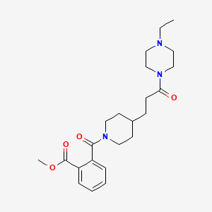molecular formula C23H33N3O4 B5120097 methyl 2-({4-[3-(4-ethyl-1-piperazinyl)-3-oxopropyl]-1-piperidinyl}carbonyl)benzoate 