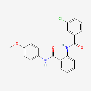 molecular formula C21H17ClN2O3 B5120104 2-[(3-chlorobenzoyl)amino]-N-(4-methoxyphenyl)benzamide 