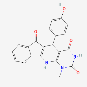 molecular formula C21H15N3O4 B5120109 5-(4-hydroxyphenyl)-1-methyl-5,11-dihydro-1H-indeno[2',1':5,6]pyrido[2,3-d]pyrimidine-2,4,6(3H)-trione 