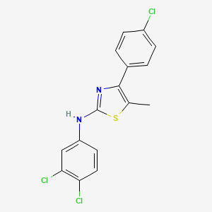 molecular formula C16H11Cl3N2S B5120112 4-(4-chlorophenyl)-N-(3,4-dichlorophenyl)-5-methyl-1,3-thiazol-2-amine 