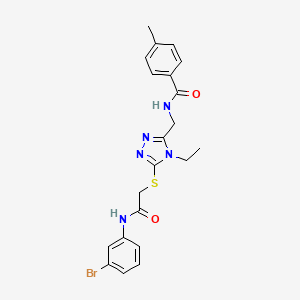 molecular formula C21H22BrN5O2S B5120122 N-{[5-({2-[(3-bromophenyl)amino]-2-oxoethyl}thio)-4-ethyl-4H-1,2,4-triazol-3-yl]methyl}-4-methylbenzamide 