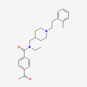 molecular formula C26H34N2O2 B5120148 4-acetyl-N-ethyl-N-({1-[2-(2-methylphenyl)ethyl]-4-piperidinyl}methyl)benzamide 