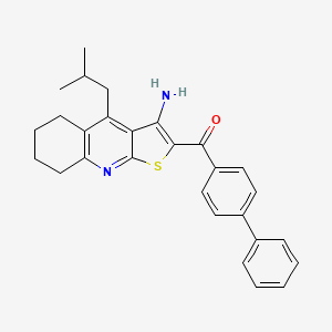 molecular formula C28H28N2OS B5120165 (3-amino-4-isobutyl-5,6,7,8-tetrahydrothieno[2,3-b]quinolin-2-yl)(4-biphenylyl)methanone 