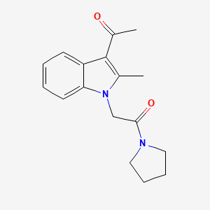 molecular formula C17H20N2O2 B5120179 1-{2-methyl-1-[2-oxo-2-(1-pyrrolidinyl)ethyl]-1H-indol-3-yl}ethanone 