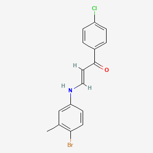 molecular formula C16H13BrClNO B5120217 3-[(4-bromo-3-methylphenyl)amino]-1-(4-chlorophenyl)-2-propen-1-one 