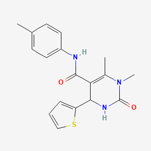 1,6-dimethyl-N-(4-methylphenyl)-2-oxo-4-(2-thienyl)-1,2,3,4-tetrahydro-5-pyrimidinecarboxamide
