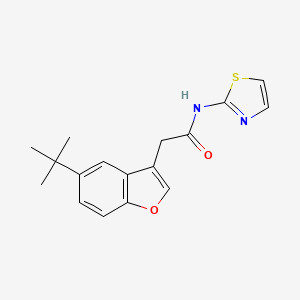 molecular formula C17H18N2O2S B5120245 2-(5-tert-butyl-1-benzofuran-3-yl)-N-1,3-thiazol-2-ylacetamide 