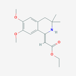 molecular formula C17H23NO4 B512028 乙基 (2E)-(6,7-二甲氧基-3,3-二甲基-3,4-二氢异喹啉-1(2H)-亚甲基)乙酸酯 CAS No. 289054-98-4