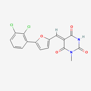 molecular formula C16H10Cl2N2O4 B5120300 5-{[5-(2,3-dichlorophenyl)-2-furyl]methylene}-1-methyl-2,4,6(1H,3H,5H)-pyrimidinetrione 