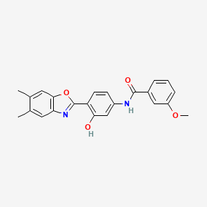 molecular formula C23H20N2O4 B5120306 N-[4-(5,6-dimethyl-1,3-benzoxazol-2-yl)-3-hydroxyphenyl]-3-methoxybenzamide CAS No. 6001-82-7