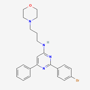 molecular formula C23H25BrN4O B5120311 2-(4-bromophenyl)-N-[3-(4-morpholinyl)propyl]-6-phenyl-4-pyrimidinamine 