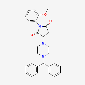 molecular formula C28H29N3O3 B5120326 3-[4-(diphenylmethyl)-1-piperazinyl]-1-(2-methoxyphenyl)-2,5-pyrrolidinedione 