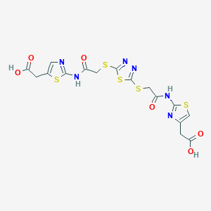 molecular formula C16H14N6O6S5 B5120327 (2-{[({5-[(2-{[4-(carboxymethyl)-1,3-thiazol-2-yl]amino}-2-oxoethyl)thio]-1,3,4-thiadiazol-2-yl}thio)acetyl]amino}-1,3-thiazol-5-yl)acetic acid 