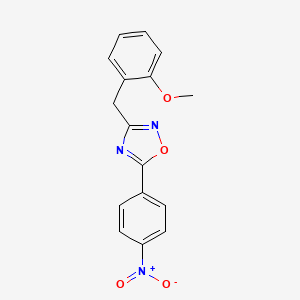 molecular formula C16H13N3O4 B5120358 3-(2-methoxybenzyl)-5-(4-nitrophenyl)-1,2,4-oxadiazole 