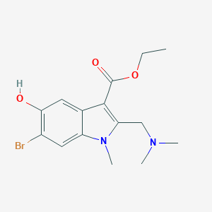 molecular formula C15H19BrN2O3 B512036 ethyl 6-bromo-2-[(dimethylamino)methyl]-5-hydroxy-1-methyl-1H-indole-3-carboxylate CAS No. 401631-32-1