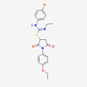 molecular formula C21H22BrN3O3S B5120366 1-(4-ethoxyphenyl)-2,5-dioxo-3-pyrrolidinyl N'-(4-bromophenyl)-N-ethylimidothiocarbamate 