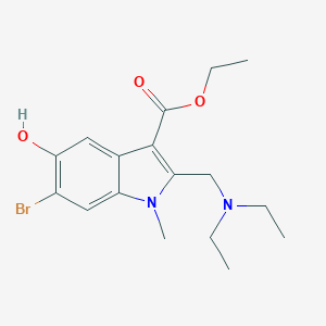 molecular formula C17H23BrN2O3 B512038 ethyl 6-bromo-2-[(diethylamino)methyl]-5-hydroxy-1-methyl-1H-indole-3-carboxylate CAS No. 587002-09-3