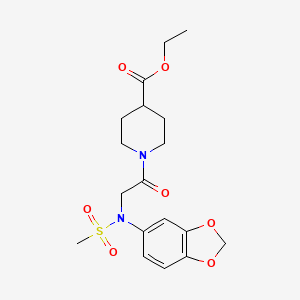 molecular formula C18H24N2O7S B5120386 ethyl 1-[N-1,3-benzodioxol-5-yl-N-(methylsulfonyl)glycyl]-4-piperidinecarboxylate 