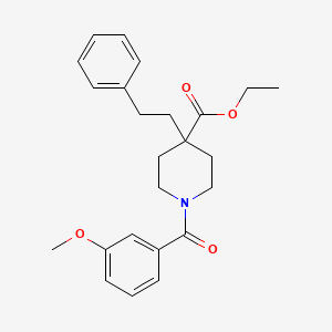 molecular formula C24H29NO4 B5120402 ethyl 1-(3-methoxybenzoyl)-4-(2-phenylethyl)-4-piperidinecarboxylate 