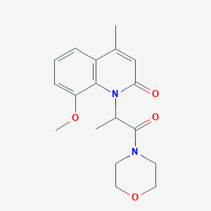molecular formula C18H22N2O4 B5120409 8-methoxy-4-methyl-1-[1-methyl-2-(4-morpholinyl)-2-oxoethyl]-2(1H)-quinolinone 