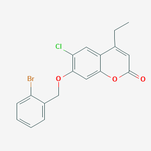 molecular formula C18H14BrClO3 B5120420 7-[(2-bromobenzyl)oxy]-6-chloro-4-ethyl-2H-chromen-2-one 