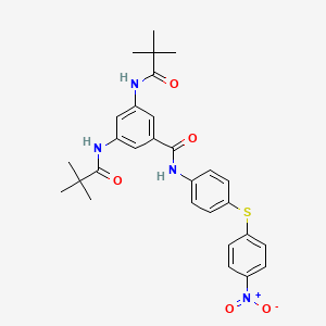 molecular formula C29H32N4O5S B5120425 3,5-bis[(2,2-dimethylpropanoyl)amino]-N-{4-[(4-nitrophenyl)thio]phenyl}benzamide 
