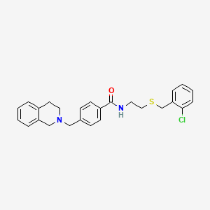 molecular formula C26H27ClN2OS B5120449 N-{2-[(2-chlorobenzyl)thio]ethyl}-4-(3,4-dihydro-2(1H)-isoquinolinylmethyl)benzamide 