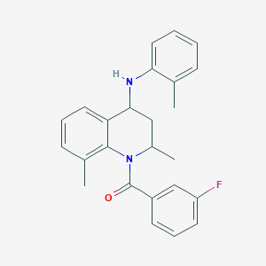 molecular formula C25H25FN2O B5120468 1-(3-fluorobenzoyl)-2,8-dimethyl-N-(2-methylphenyl)-1,2,3,4-tetrahydro-4-quinolinamine 