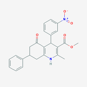 molecular formula C24H22N2O5 B5120472 methyl 2-methyl-4-(3-nitrophenyl)-5-oxo-7-phenyl-1,4,5,6,7,8-hexahydro-3-quinolinecarboxylate 