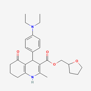 tetrahydro-2-furanylmethyl 4-[4-(diethylamino)phenyl]-2-methyl-5-oxo-1,4,5,6,7,8-hexahydro-3-quinolinecarboxylate