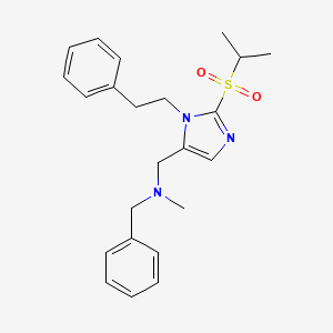molecular formula C23H29N3O2S B5120503 N-benzyl-1-[2-(isopropylsulfonyl)-1-(2-phenylethyl)-1H-imidazol-5-yl]-N-methylmethanamine 
